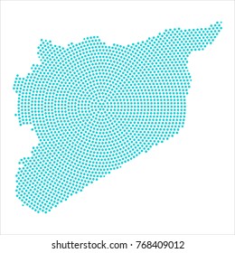 Abstract graphic Syria map of blue round dots. Vector illustration eps10.