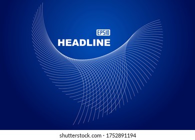 Resumen de fondo de textura gráfica con elegantes líneas blancas sobre fondo azul.