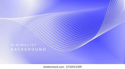 Un gráfico abstracto que enfatiza las líneas onduladas blancas suaves que fluyen a través de un fondo azul-blanco-azul marino, creando una sensación de movimiento y dimensión.