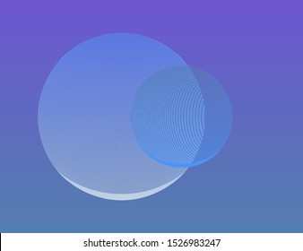 abstract graphic transit with two wired spheres in blue shades