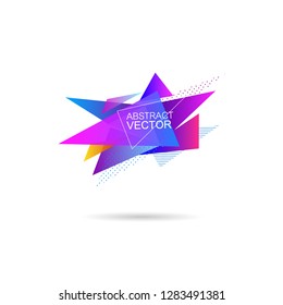 Abstract graphic triangle shape. Template banners, postcards, posters. Colorful geometric polygonal figure isolated. Trendy modern design backgrounds. 