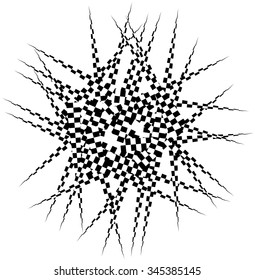 Abstract graphic with triangular checkered lines. Vector art.