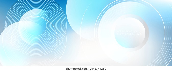 An abstract graphic using blue and white tones. The image features gradients and intricately layered circles, giving the impression of movement or depth in dimensions.