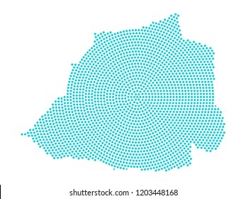 Abstract graphic Vatican City map of blue round dots. Vector illustration eps10. 