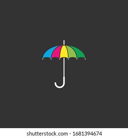 Abstract graphic vector illustration of a colorful beautiful umbrella