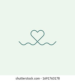 Abstract graphic vector illustration of strands forming a heart shape