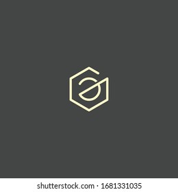 Abstrakte grafische Vektorgrafik der drei Buchstaben G, B und C in Form eines Hexagons