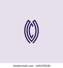Abstract graphic vector illustration of two capsule shape letters C and M