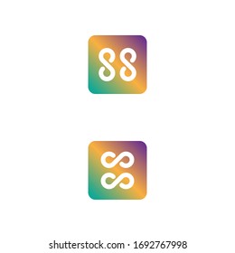 abstract graphic vector illustration of two eights or two infinity signs