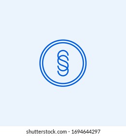 Abstract graphic vector illustration of two intersecting letters S