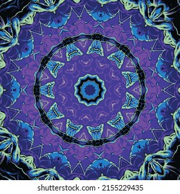 Abstract graphic watercolor background. Stylish fractal fashion art. Cosmic artwork. Artistic purple pattern. Trendy template for design production. Digital acrylic painting. Surreal fantasy style