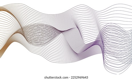 Gráfica abstracta con líneas de movimiento de curva ondulada para diseños modernos y minimalistas