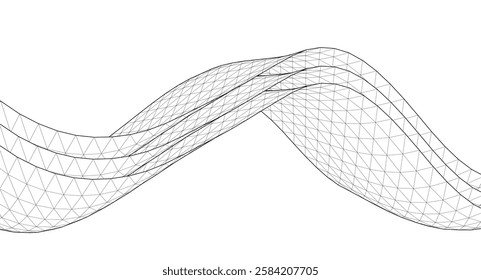 abstract graphic wavy surface 3d illustration