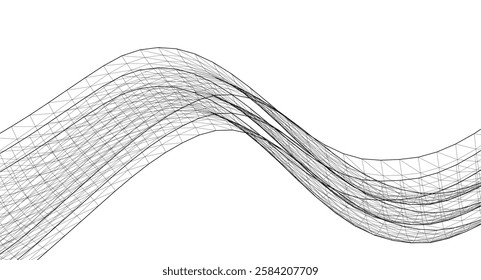 abstract graphic wavy surface 3d illustration