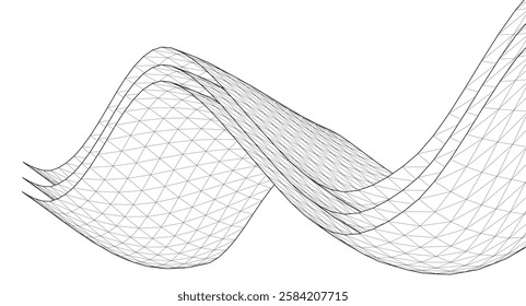 abstract graphic wavy surface 3d illustration