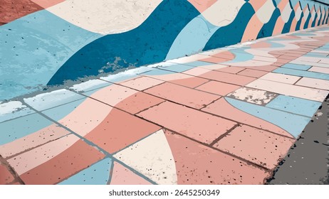 gráfico abstrato para um plano de fundo da web, mistura de elementos vintage e pop art