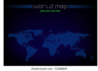 Abstract graphic World map made by squares. Vector illustration