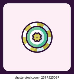 Abstract graphical representation with circular pattern and floral center