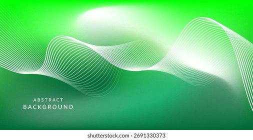 Abstract graphics in bright green tones with smooth wavy lines, gradual from dark green at the bottom to light green, bright green at the top, giving a fresh and dimensional feel.