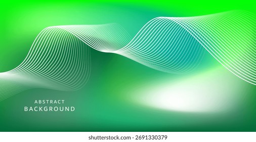 Los Abstractas gráficos en tonos verdes brillantes con líneas onduladas suaves crean una atmósfera moderna y agradable para los ojos.