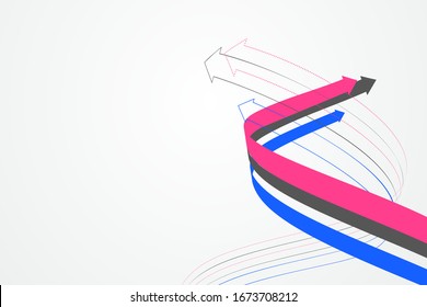Gráficos abstractos compuestos de flechas escalonadas simbolizan el significado de cooperación y desarrollo.