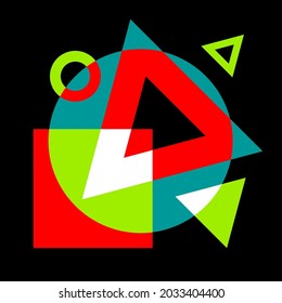Gráficos abstractos para la decoración interior, composición de formas geométricas para la impresión en lienzo, textiles, estilo creativo moderno para el diseño de pintura