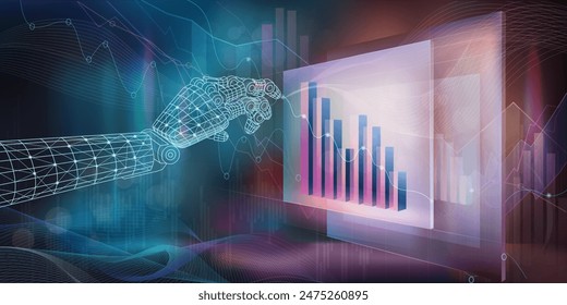 Abstract graphics on the topic of the development of financial indicators and investments