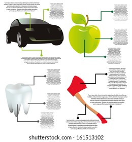 abstract graphics with some information on white background