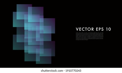 Abstract graphics square vector design on black background  , Illustration Vector EPS 10 