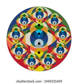 Abstract graphics, Vector illustration of an abstract pattern consisting of circles