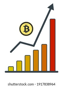 Abstrakte Grafiken und Statistiken für Bitcoin im modernen Handels- und Geschäftskonzept. 2009-2021