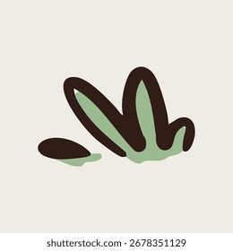 Abstract Grass Doodle Decorative Shape Illustration
