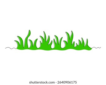 Abstract grass, lawn, continuous single one line art drawing sketch, logo