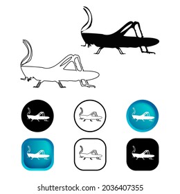 Abstract Grasshopper Insect Icon Set