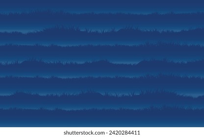 Abstract grassland blue background Illustration grass texture mountain curve line vector design for cover poster banner gift card book cover wallpaper web background