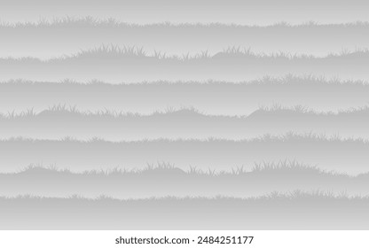 Abstract grassland white background Illustration grass fog misty texture mountain curve line vector design for cover poster banner gift card book cover wallpaper web background