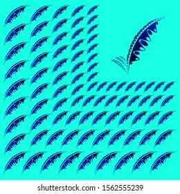 Abstract grassy summer stalk with a leaf on a bright sky blue background. For a great mood.