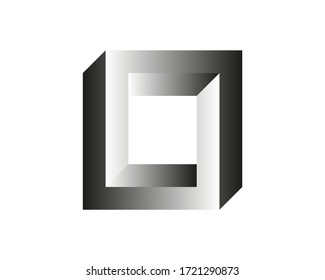 Abstract gray 3D spiral shape. Vector dimensional object. Geometrical polygonal dimensional object.