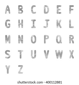 Abstract gray alphabets A to Z for design.