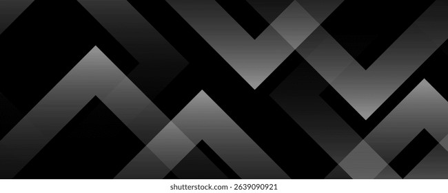 Abstract gray arrow shadow direction. abstract on black background futuristic modern design.