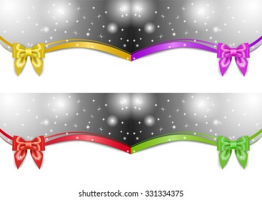 Abstract gray background with bright bow