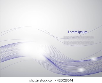 Abstract gray background with bright waves