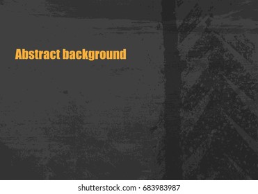 Abstract gray background, cement or concrete wall, and tire track. Vector illustration design for website template with copy space.