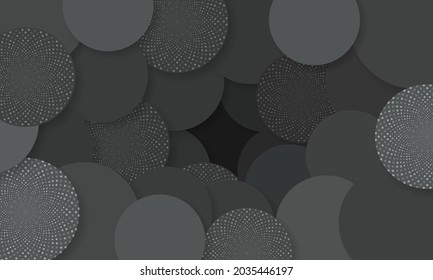 Abstract gray background with circles. Applicable for wall poster, poster, user interface, cover, banner, social networks. Abstract dotted vector background. Halftone effect