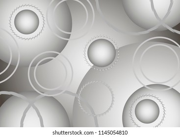 Abstract gray background with circles. Vector illustration