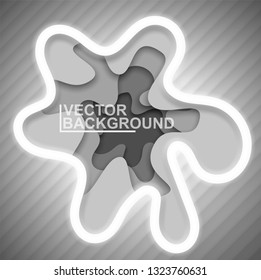 Abstract gray background for cover or poster. Volume deep image. Smooth shapeless holes or spots