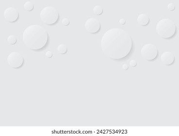 Abstract gray background decorate with dynamic white circles and soft light. Vector illustration