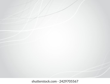 Abstract gray background with dynamic wave line and soft light. Vector illustration