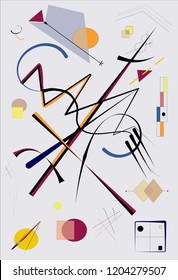 Abstract  gray  background ,fancy  geometric and curved shapes