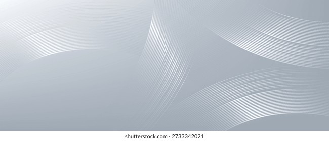 Abstract gray background with glowing curved lines. White sparkling swirl curved line design. Spiral lines. 